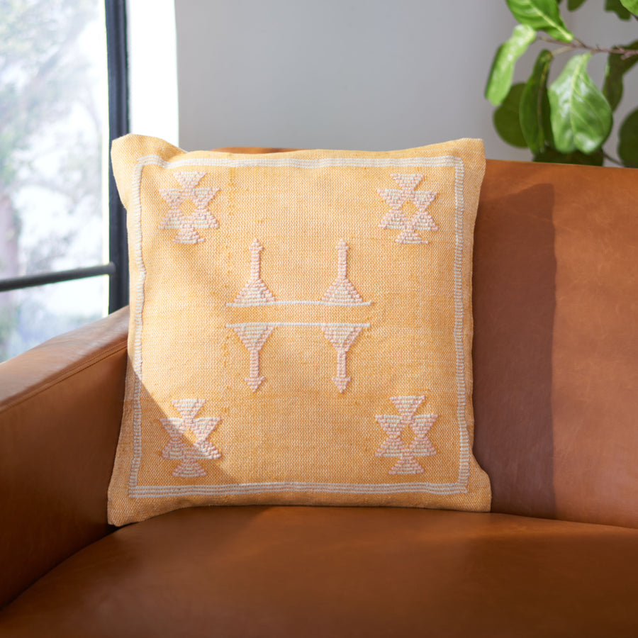 SAFAVIEH Kiba Pillow Mustard Image 1