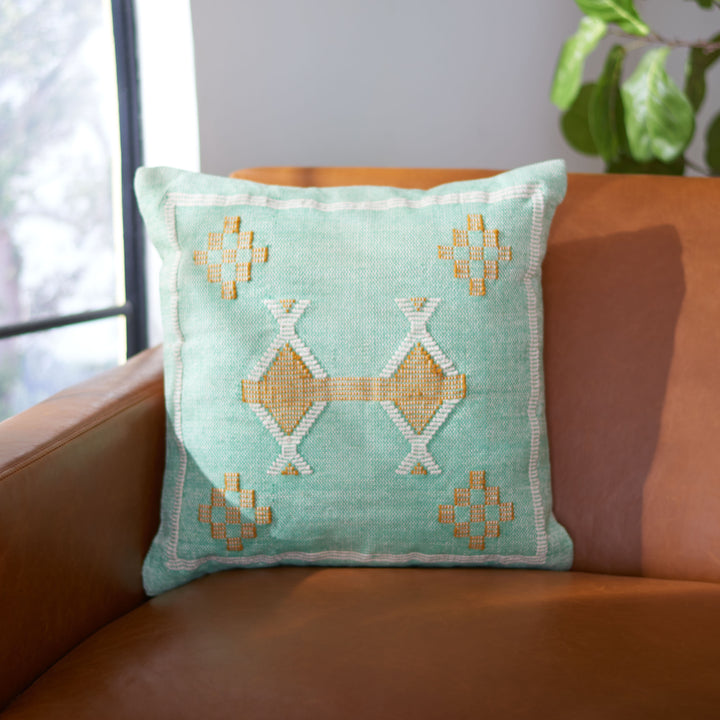 SAFAVIEH Halstead Pillow Teal Image 1