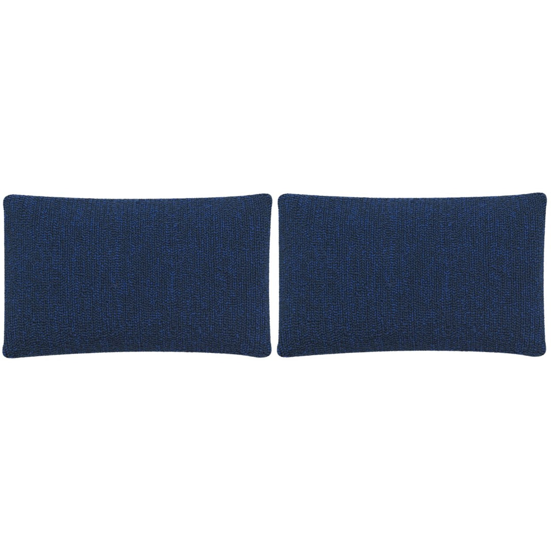 SAFAVIEH Soleil Solid Pillow Set of 2 Dark Marine Blue Image 3