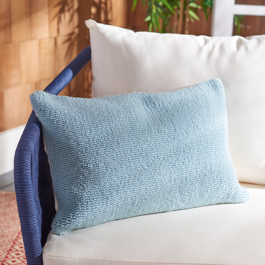 SAFAVIEH Soleil Solid Pillow Set of 2 Marine Baby Blue Image 1