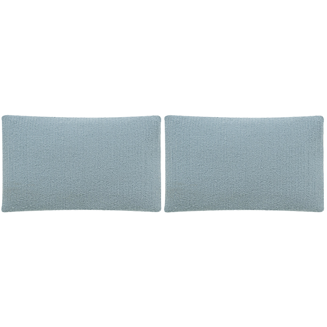 SAFAVIEH Soleil Solid Pillow Set of 2 Marine Baby Blue Image 5