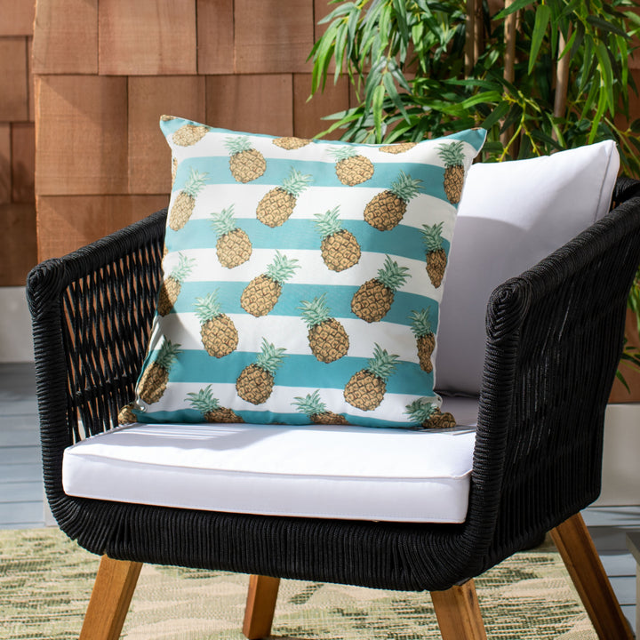 SAFAVIEH Indoor / Outdoor Pari Pineapple Pillow Teal / White Image 3