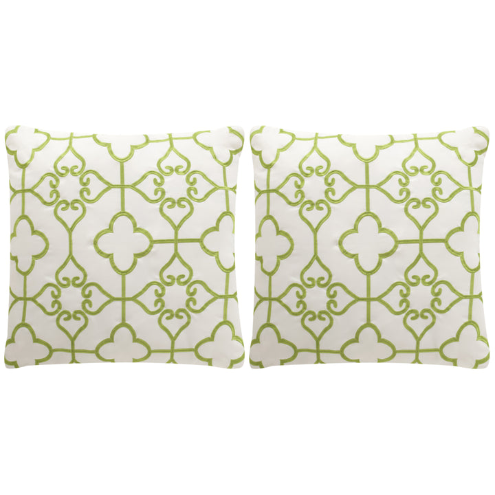 SAFAVIEH Nadia Pillow Set of 2 Sweet Green / Cream Image 2