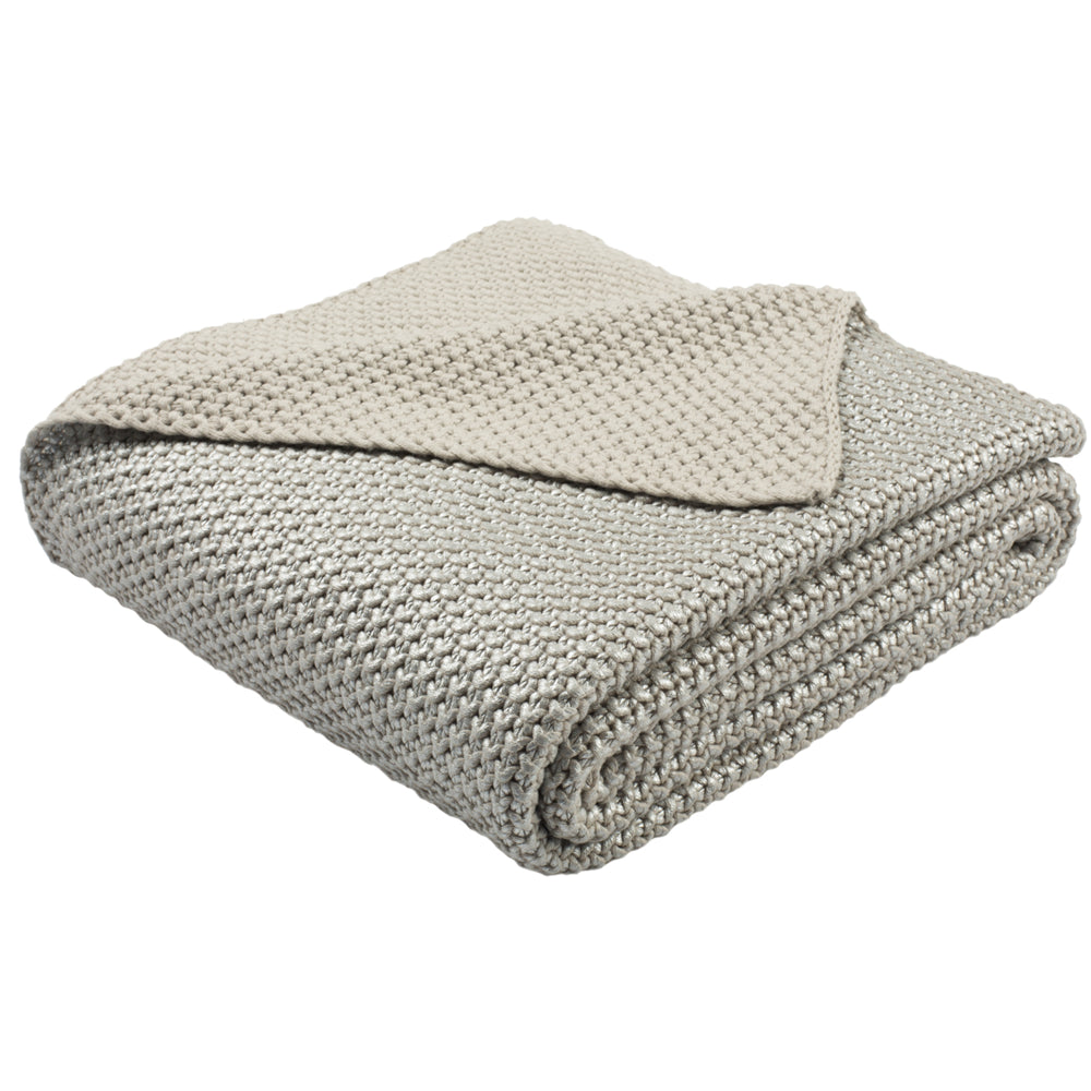 SAFAVIEH Tickled Grey Knit Throw Blanket Grey / Silver Image 2