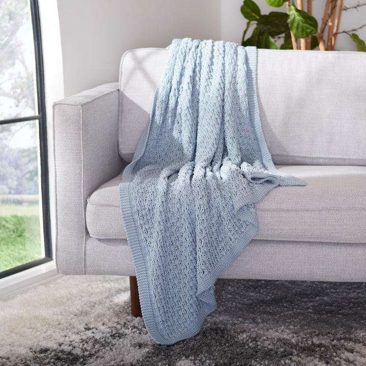 SAFAVIEH Hollie Throw Blanket Blue Image 1