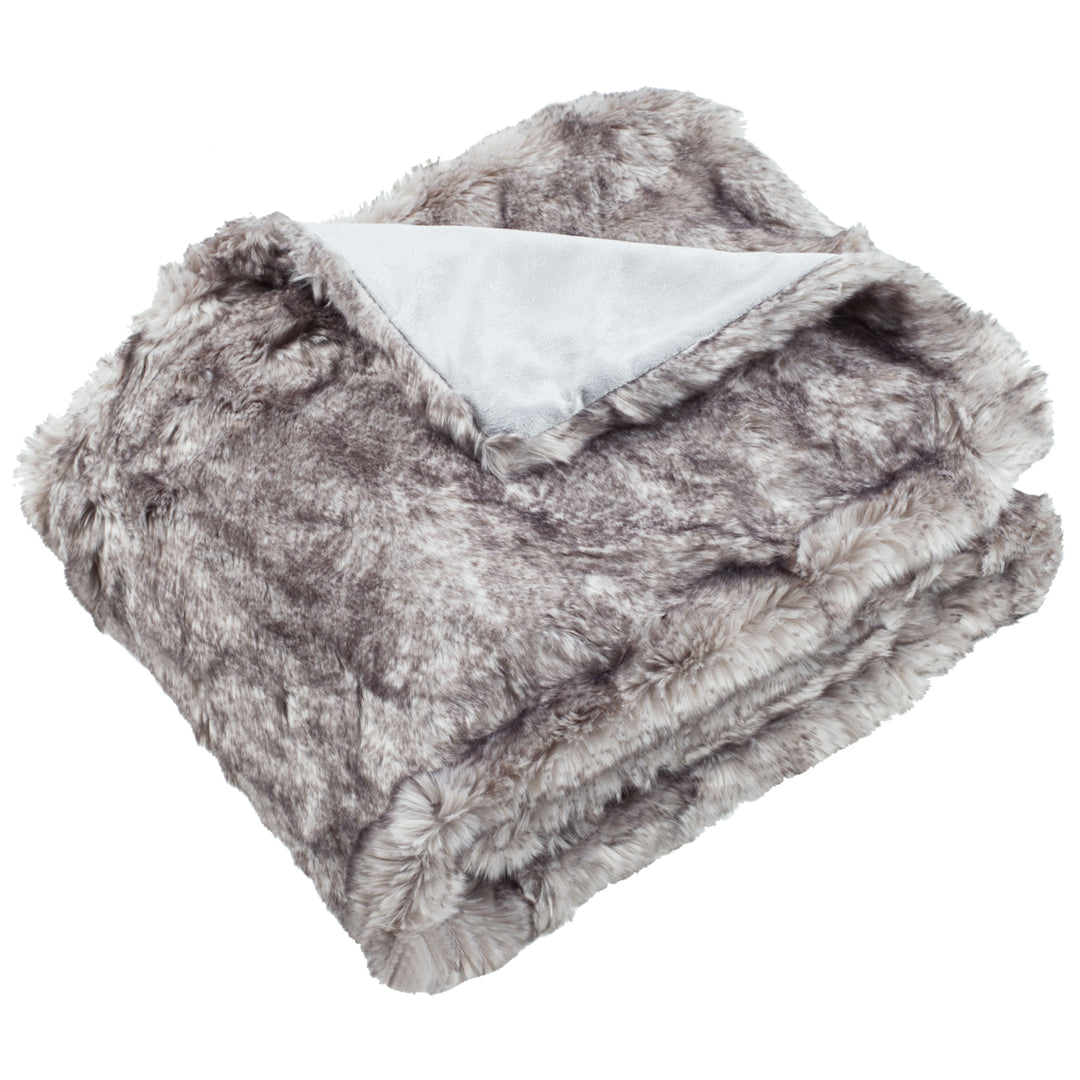 SAFAVIEH Faux Chinchilla Throw Blanket Grey Image 2