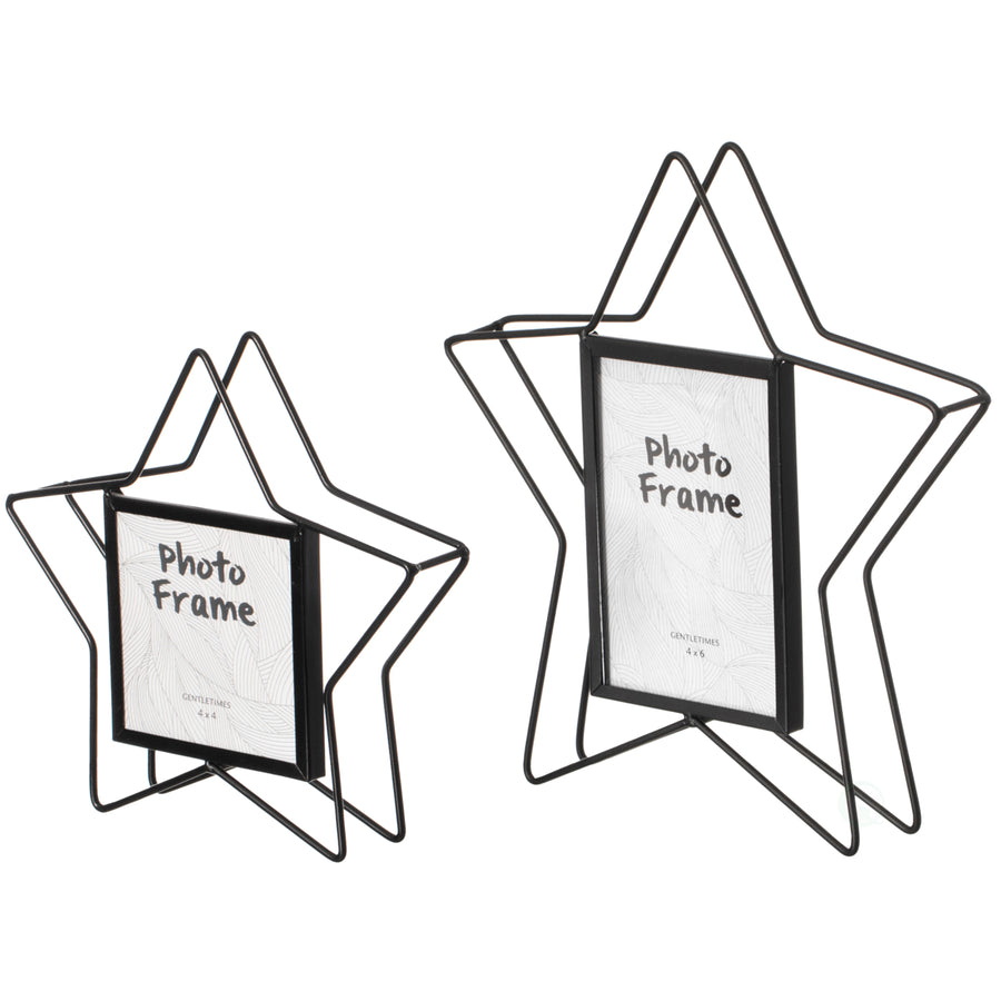 Modern Star Shape Black Metal Decor Photo Frame for Tabletop Display Image 1