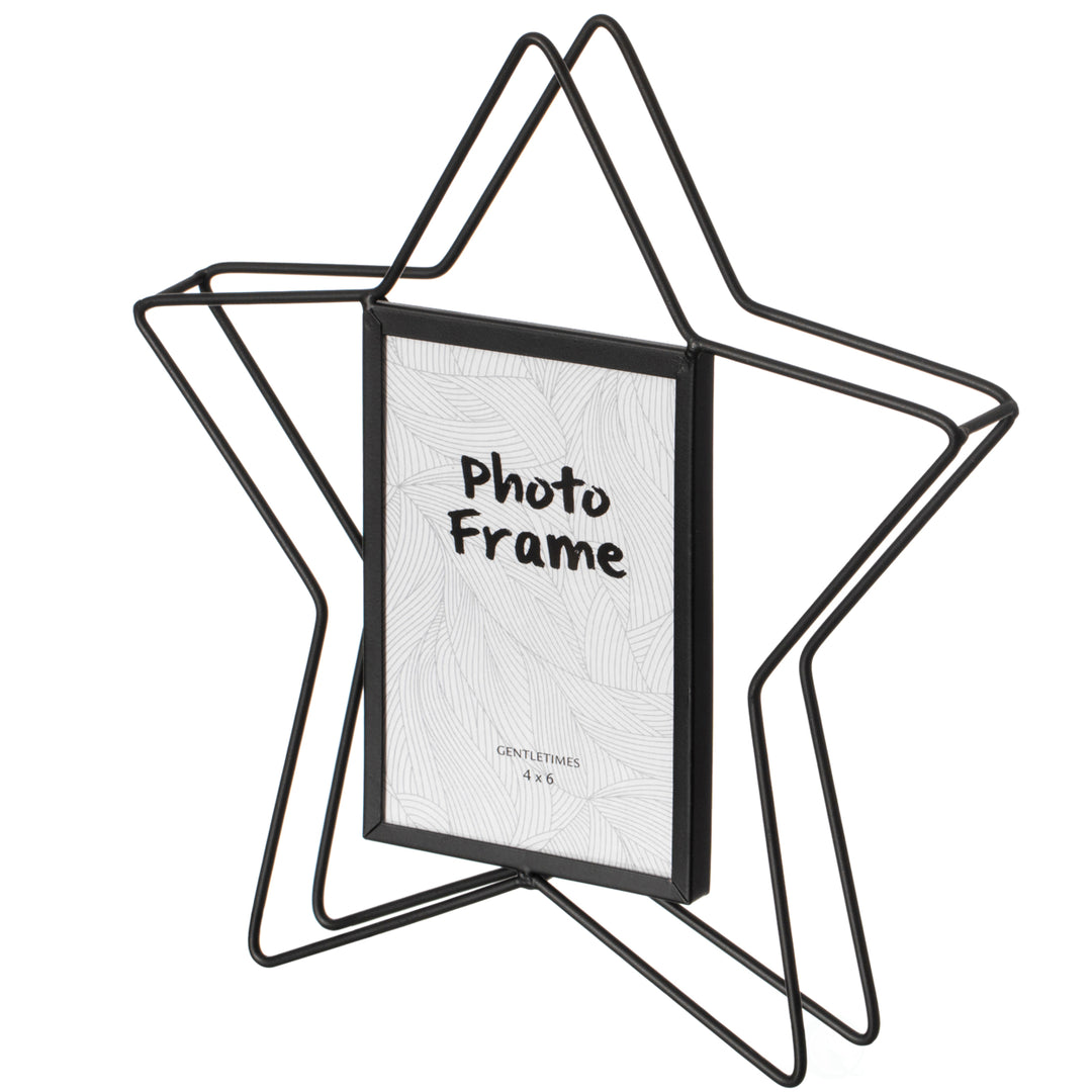 Modern Star Shape Black Metal Decor Photo Frame for Tabletop Display Image 3