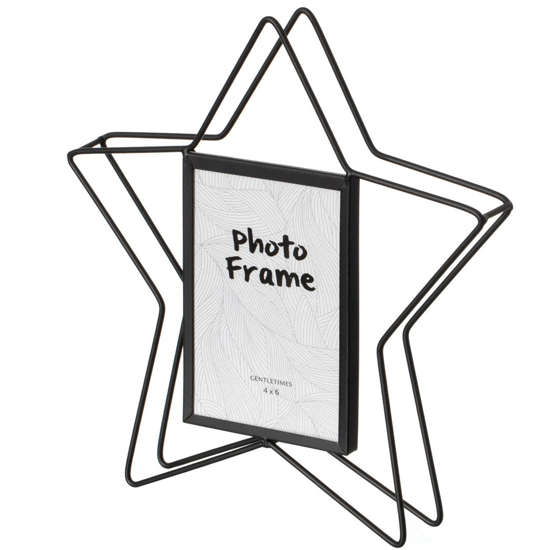 Modern Star Shape Black Metal Decor Photo Frame for Tabletop Display Image 1