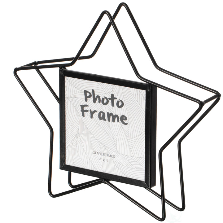 Modern Star Shape Black Metal Decor Photo Frame for Tabletop Display Image 4