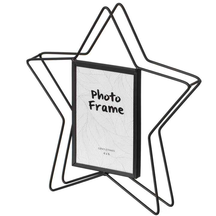 Modern Star Shape Black Metal Decor Photo Frame for Tabletop Display Image 5