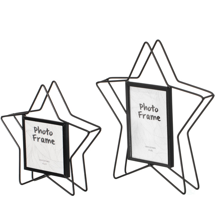 Modern Star Shape Black Metal Decor Photo Frame for Tabletop Display Image 8