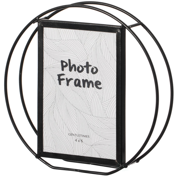 Modern Circle Shape Black Metal Decor Photo Frame for Tabletop Display Image 4