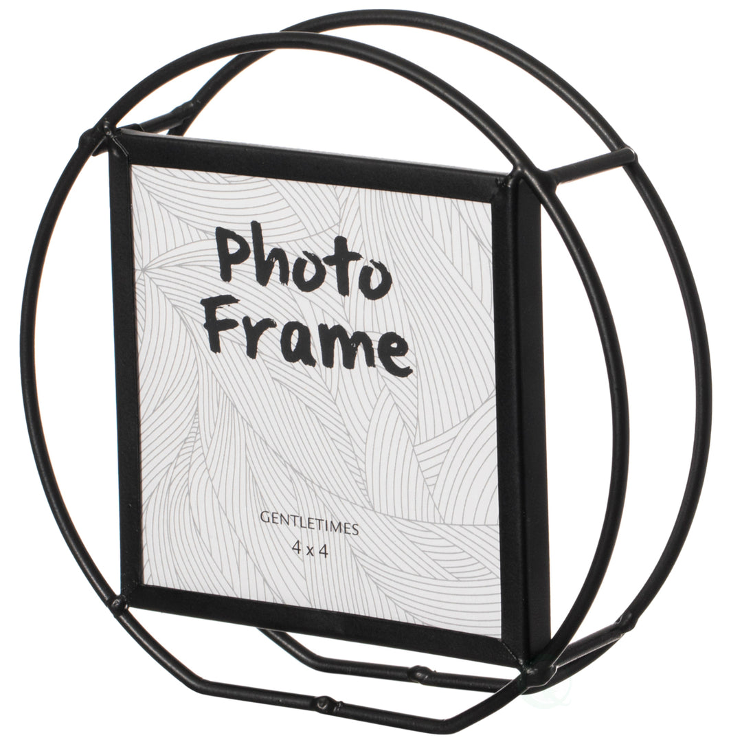 Modern Circle Shape Black Metal Decor Photo Frame for Tabletop Display Image 5