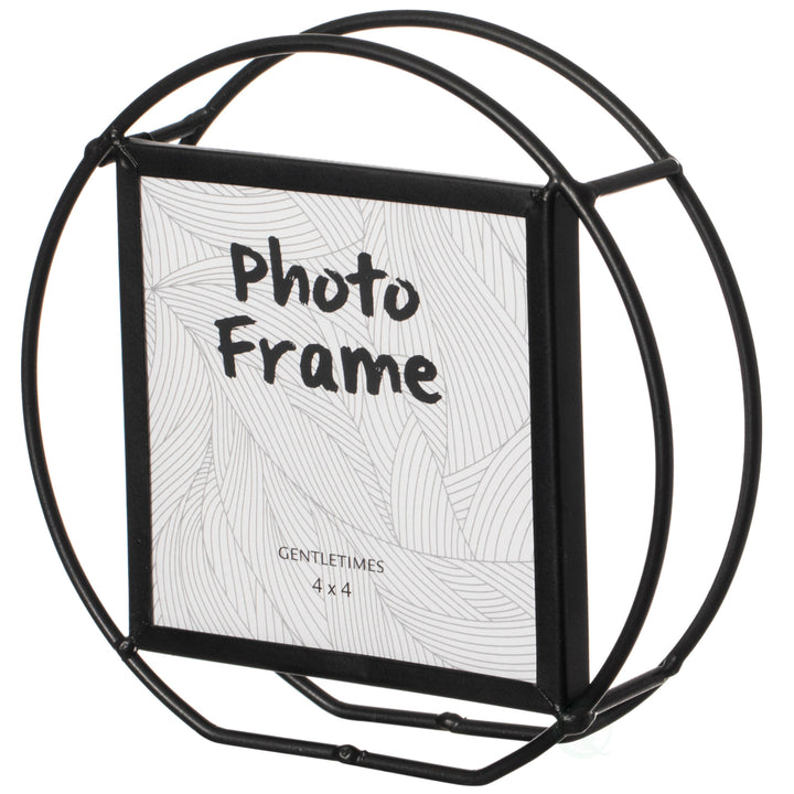 Modern Circle Shape Black Metal Decor Photo Frame for Tabletop Display Image 8