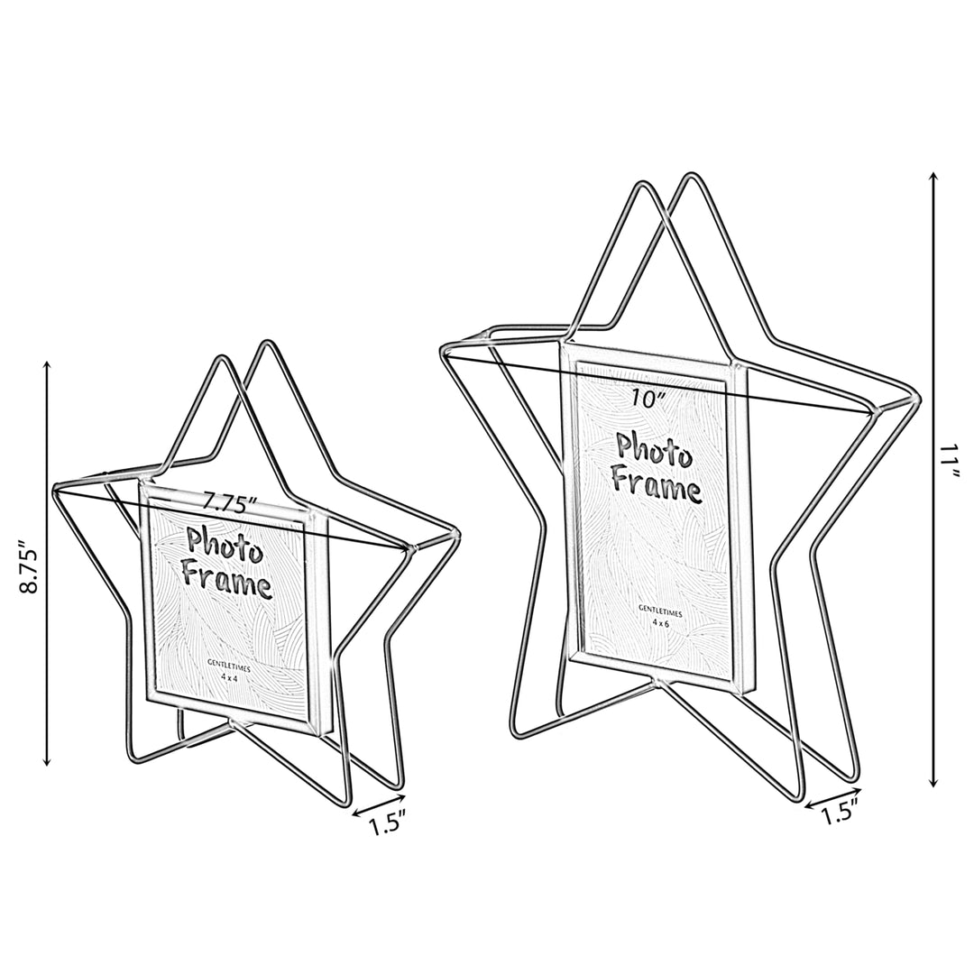 Modern Star Shape Black Metal Decor Photo Frame for Tabletop Display Image 12