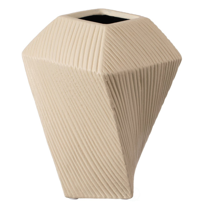 Elegant Ceramic Square Twisted Centerpiece Table Vase Modern 12" Image 5