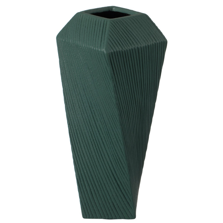 Elegant Ceramic Square Twisted Centerpiece Table Vase Modern 12" Image 8