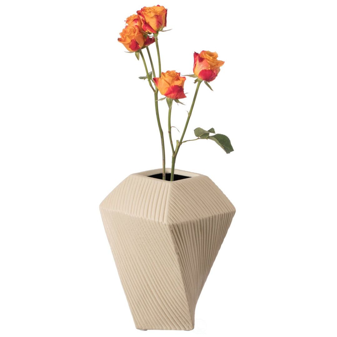 Decorative Ceramic Square Twisted Centerpiece Table Vase Image 9