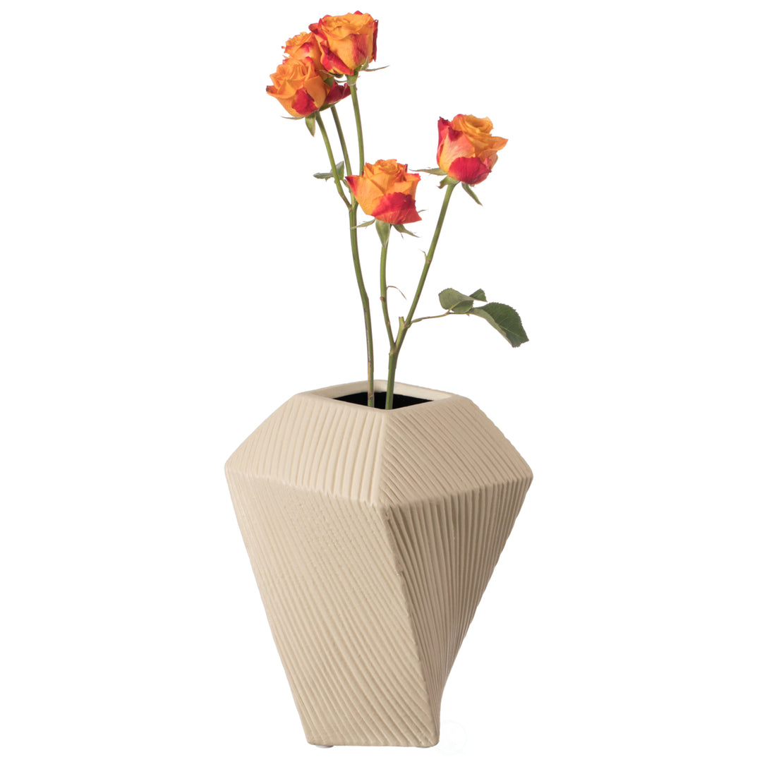 Decorative Ceramic Square Twisted Centerpiece Table Vase Image 9