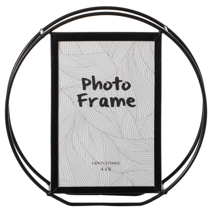 Modern Circle Shape Black Metal Decor Photo Frame for Tabletop Display Image 12