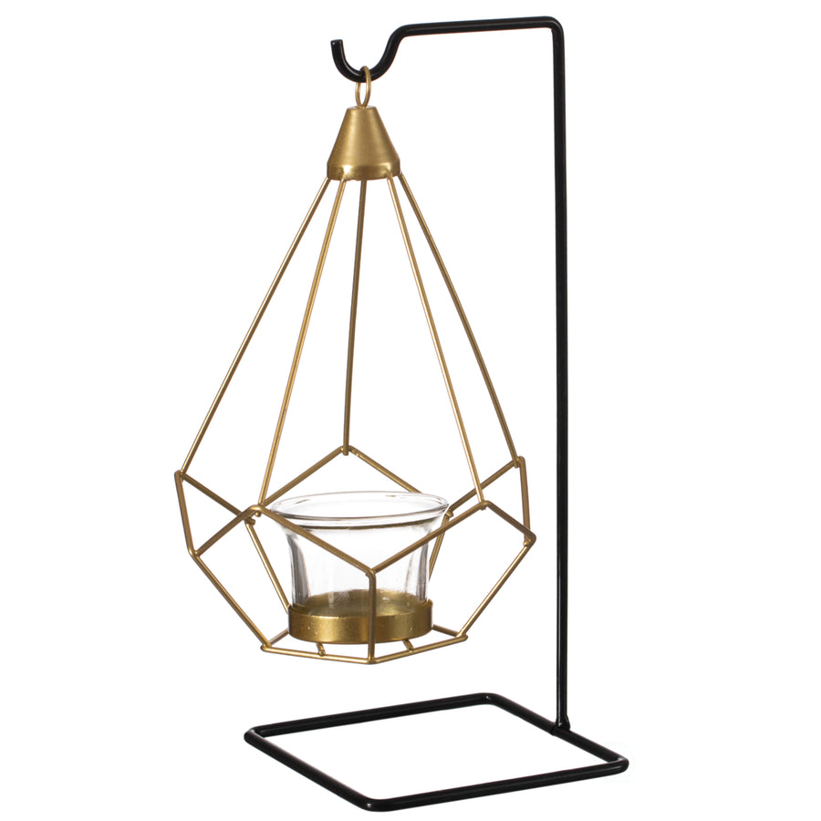 Geometric Free Swinging Votive Candle Holder Modern Decorative Lantern Centerpiece Image 1