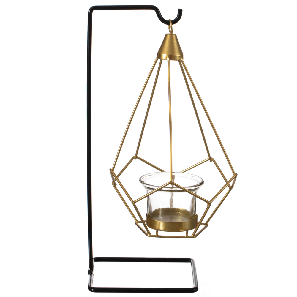 Geometric Free Swinging Votive Candle Holder Modern Decorative Lantern Centerpiece Image 2