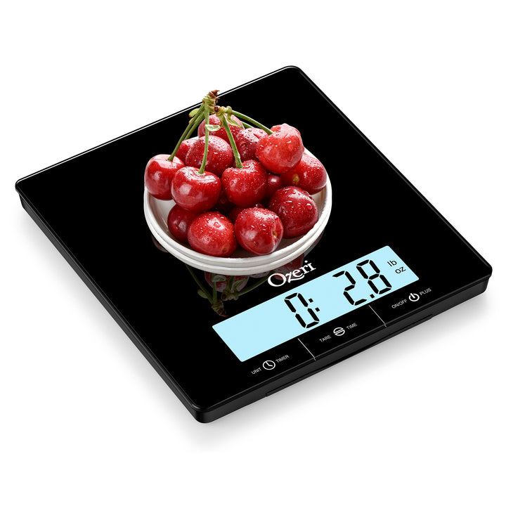 Ozeri Touch III Digital Kitchen Scale 22 lbs Tempered Glass Clock Temp Humidity Image 4