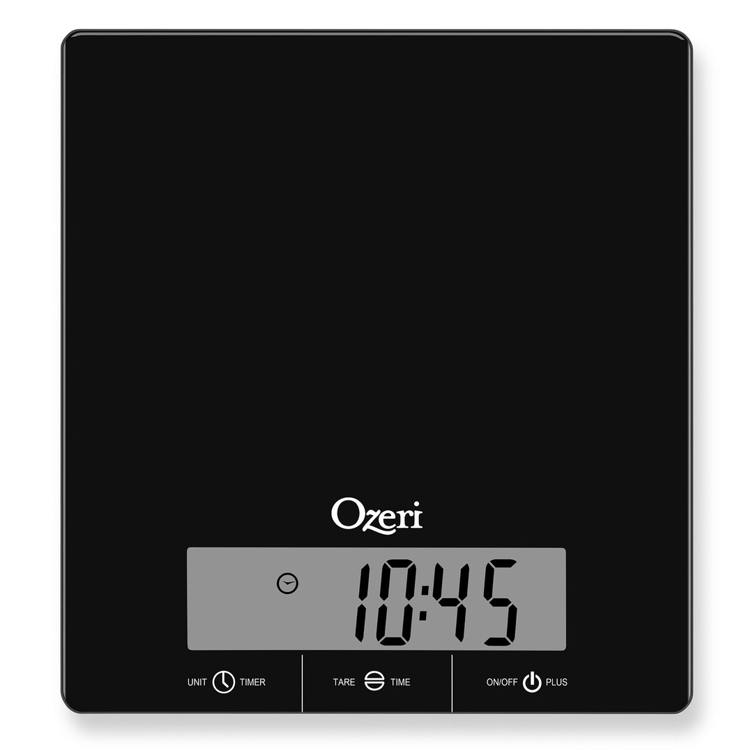 Ozeri Touch III Digital Kitchen Scale 22 lbs Tempered Glass Clock Temp Humidity Image 5