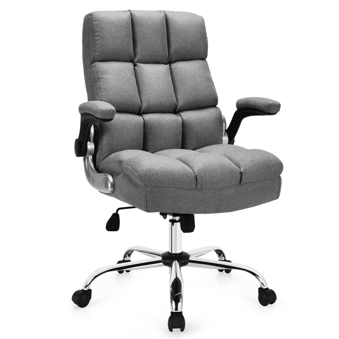 High Back Big and Tall Office Chair Adjustable Swivel w/Flip-up Arm Image 5