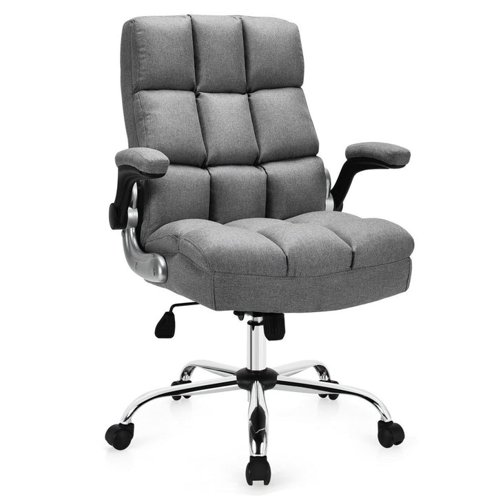 High Back Big and Tall Office Chair Adjustable Swivel w/Flip-up Arm Image 1