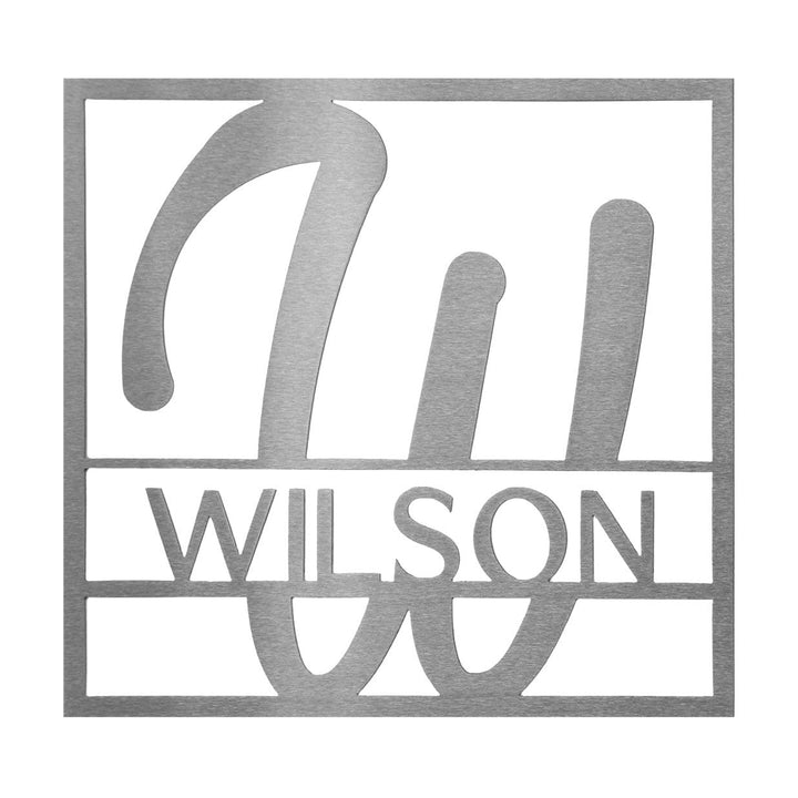 Fullerton Square Monogram - 2 Sizes - Metal Personalized Last Name with Monogram Sign Image 5
