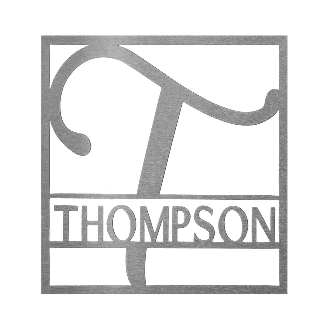 Fullerton Square Monogram - 2 Sizes - Metal Personalized Last Name with Monogram Sign Image 6