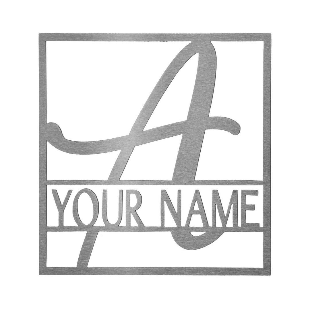 Fullerton Square Monogram - 2 Sizes - Metal Personalized Last Name with Monogram Sign Image 7