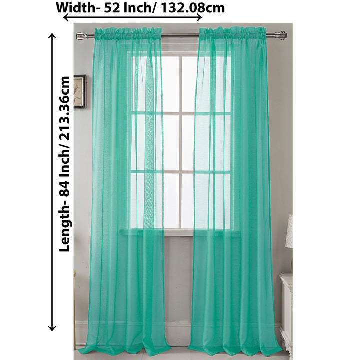 2-Panel: 90" Bright Colored Celine Sheer Voile Drape Window Curtain Panel for Living Room and Bedroom Image 12