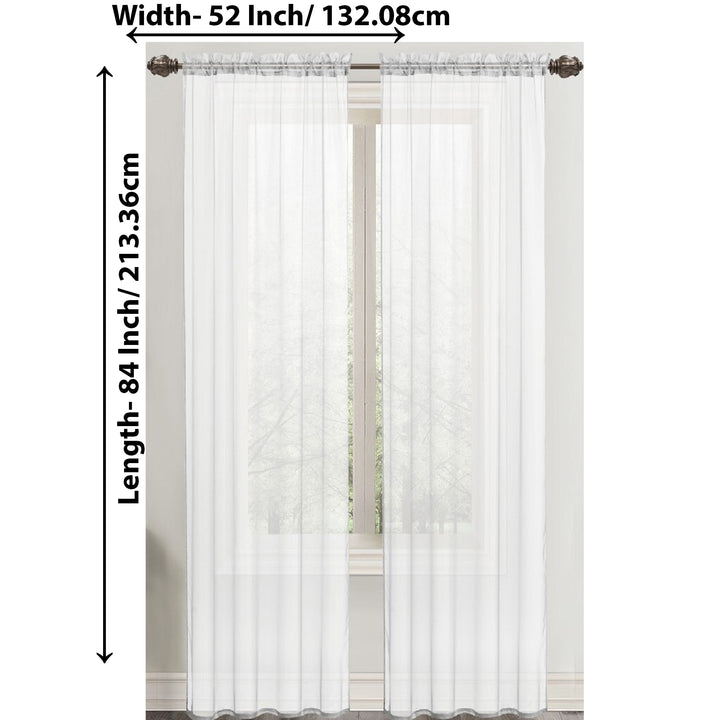 2-Panel: 90" Neutral Colored Celine Sheer Voile Drape Window Curtain Panel for Living Room and Bedroom Image 10