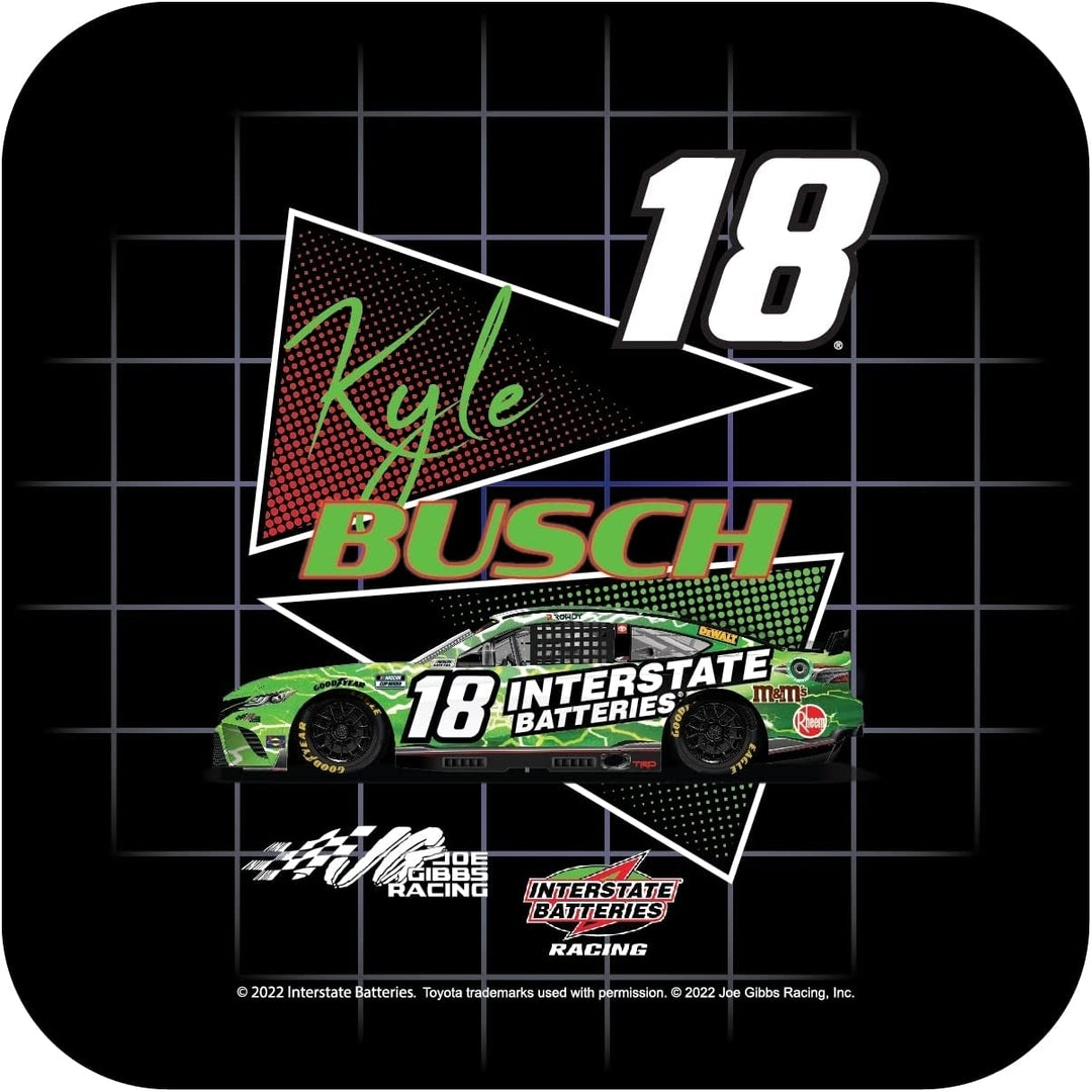Nascar 18 Kyle Busch 4-Inch Vinyl Decal Sticker Retro Design Image 1