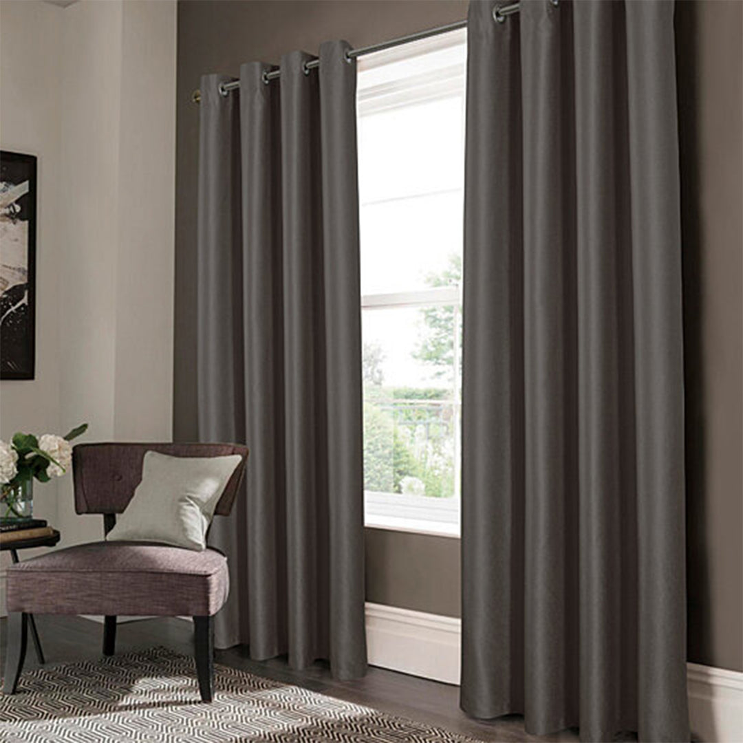 2-Panel: Lido Matte Embossed Thermal Blackout Bedroom Window Grommet Curtain Panel Pair 84" Image 7