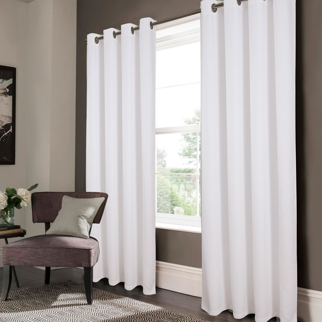 2-Panel: Lido Matte Embossed Thermal Blackout Bedroom Window Grommet Curtain Panel Pair 84" Image 10