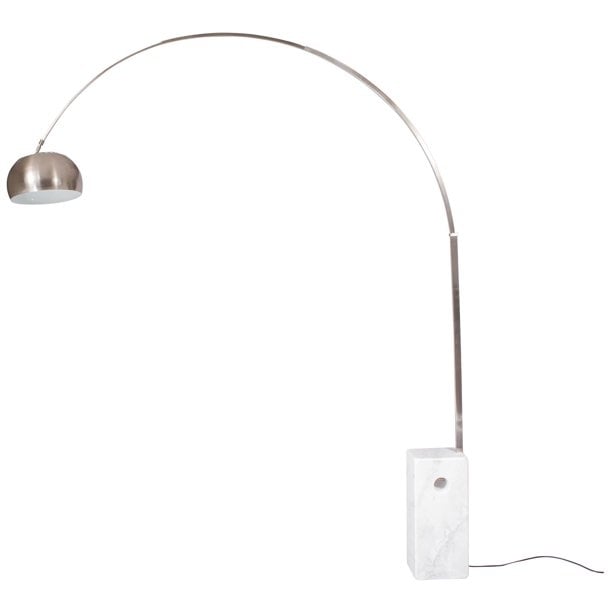 Arco Floor Lamp - Marble Cube Base - White Image 1