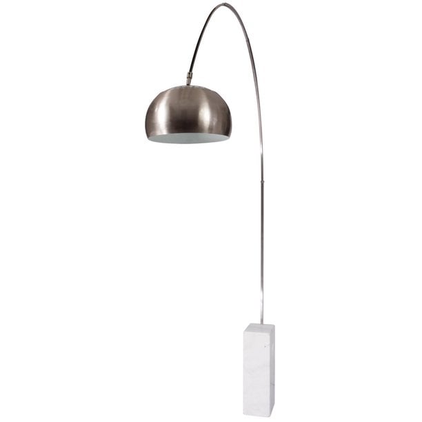 Arco Floor Lamp - Marble Cube Base - White Image 2