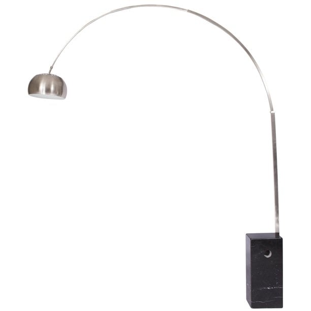 Arco Floor Lamp - Marble Cube Base - Black Image 1