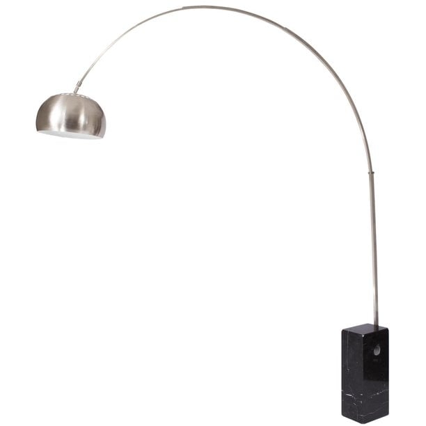 Arco Floor Lamp - Marble Cube Base - Black Image 2