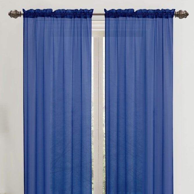 2-Panel 90" Celine Sheer Voile Drape Window Curtain Panel for Living Room and Bedroom Image 3