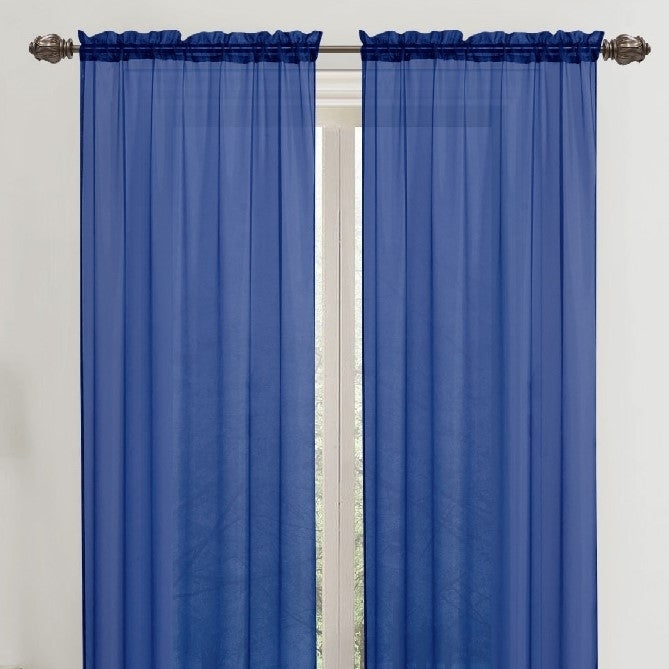 Celine Sheer Voile Drape Window Curtain Panels 90 Inch Light Filtering 2 Panel Set Image 3