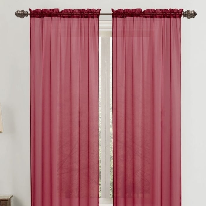 2-Panel 90" Celine Sheer Voile Drape Window Curtain Panel for Living Room and Bedroom Image 4