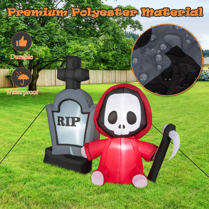 5FT Halloween Inflatable Tombstone and Reaper Combo w/ LED and Waterproof Blower Image 8