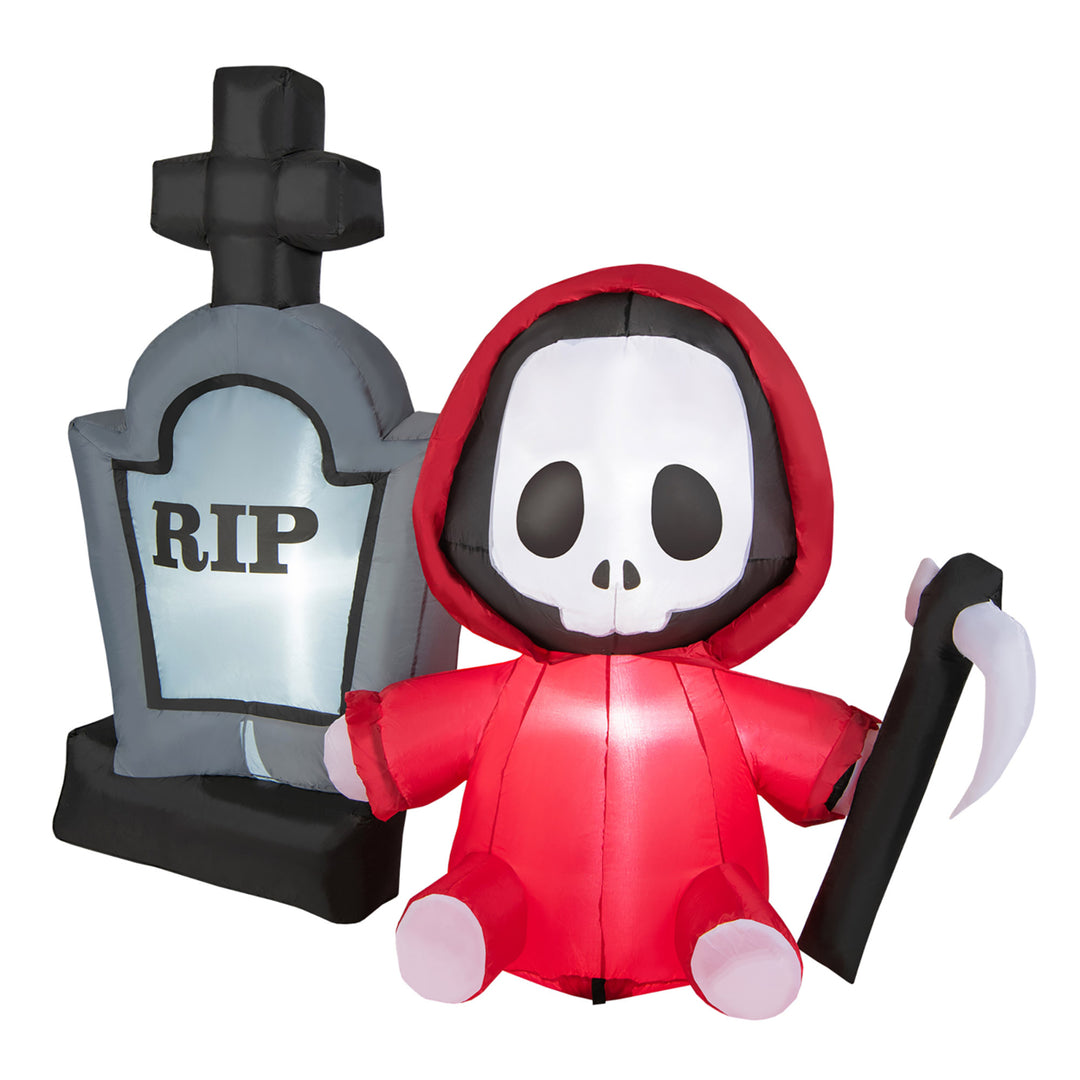 5FT Halloween Inflatable Tombstone and Reaper Combo w/ LED and Waterproof Blower Image 10