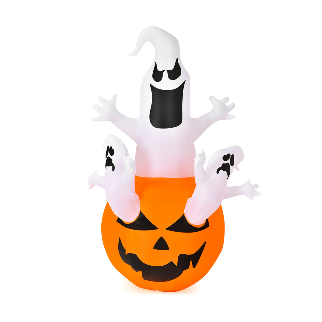 6ft Inflatable Ghost in Pumpkin Halloween Decoration w/ Built-in LED Lights Image 8