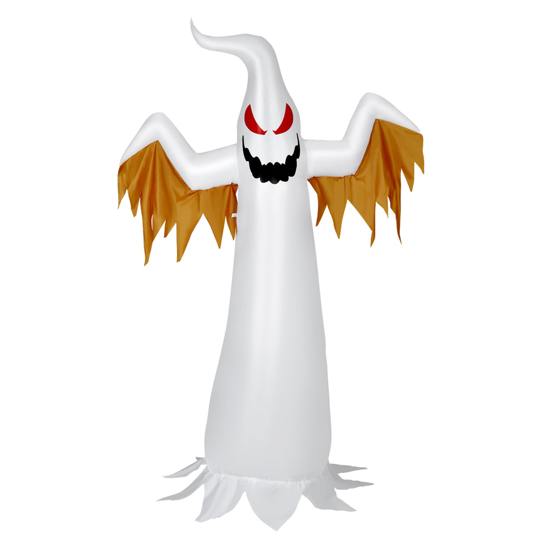 8ft Inflatable Halloween Ghost Blow Up Decoration w/ Built-in Flame Light Image 4